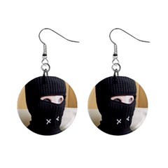 Ski Mask  Mini Button Earrings by Holyville