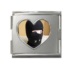 Ski Mask  Mega Link Heart Italian Charm (18mm)