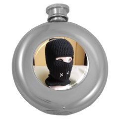 Ski Mask  Round Hip Flask (5 Oz)