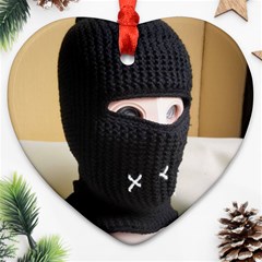 Ski Mask  Heart Ornament (two Sides)