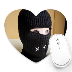 Ski Mask  Heart Mousepad by Holyville