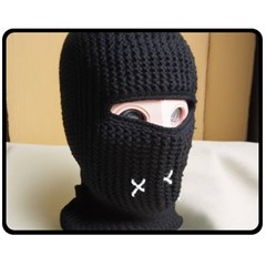 Ski Mask  One Side Fleece Blanket (medium) by Holyville