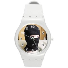 Ski Mask  Round Plastic Sport Watch (m)