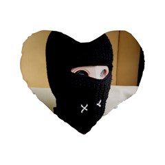 Ski Mask  Standard 16  Premium Heart Shape Cushions by Holyville