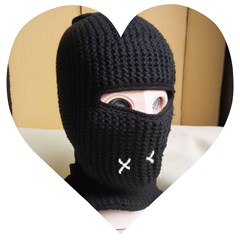 Ski Mask  Wooden Puzzle Heart by Holyville