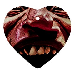 Scary Man Closeup Portrait Illustration Ornament (heart)