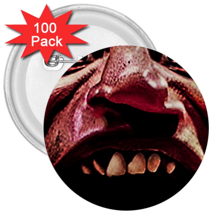 Scary Man Closeup Portrait Illustration 3  Buttons (100 pack) 