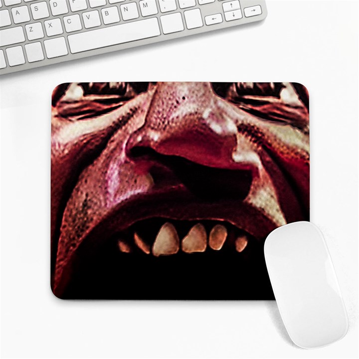 Scary Man Closeup Portrait Illustration Large Mousepad