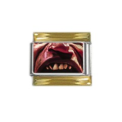 Scary Man Closeup Portrait Illustration Gold Trim Italian Charm (9mm) by dflcprintsclothing