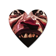 Scary Man Closeup Portrait Illustration Heart Magnet by dflcprintsclothing