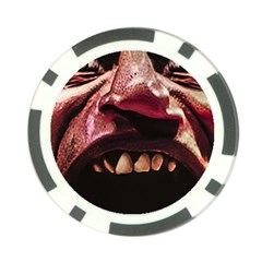 Scary Man Closeup Portrait Illustration Poker Chip Card Guard by dflcprintsclothing