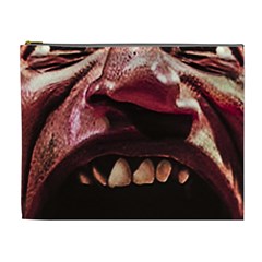 Scary Man Closeup Portrait Illustration Cosmetic Bag (xl) by dflcprintsclothing