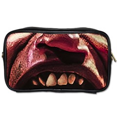 Scary Man Closeup Portrait Illustration Toiletries Bag (one Side) by dflcprintsclothing