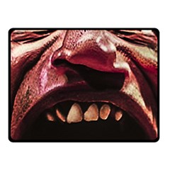 Scary Man Closeup Portrait Illustration Fleece Blanket (small) by dflcprintsclothing