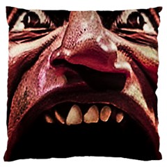 Scary Man Closeup Portrait Illustration Large Premium Plush Fleece Cushion Case (one Side) by dflcprintsclothing