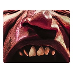 Scary Man Closeup Portrait Illustration One Side Premium Plush Fleece Blanket (large) by dflcprintsclothing