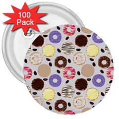 Donuts! 3  Buttons (100 Pack)  by fructosebat