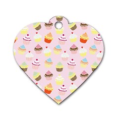 Cupcakes! Dog Tag Heart (one Side) by fructosebat