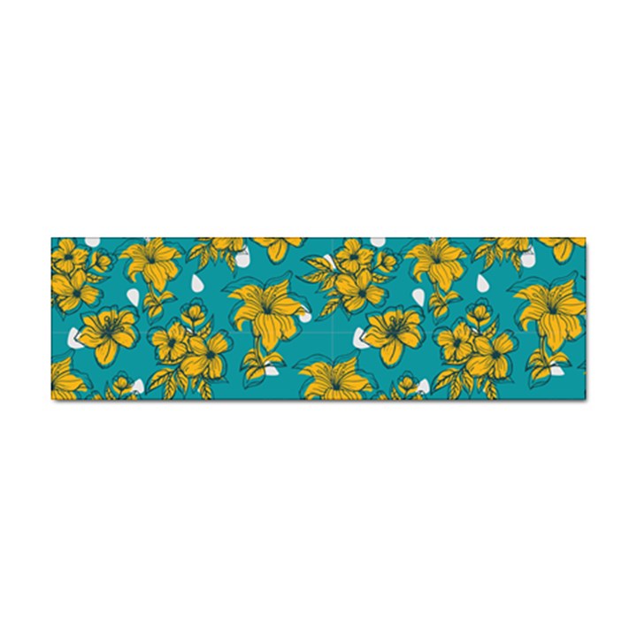 Turquoise And Yellow Floral Sticker (Bumper)