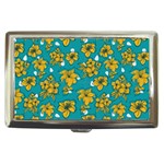 Turquoise And Yellow Floral Cigarette Money Case Front