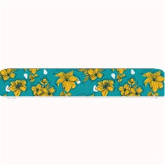 Turquoise And Yellow Floral Small Bar Mat by fructosebat