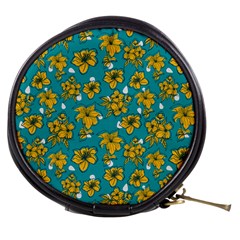 Turquoise And Yellow Floral Mini Makeup Bag