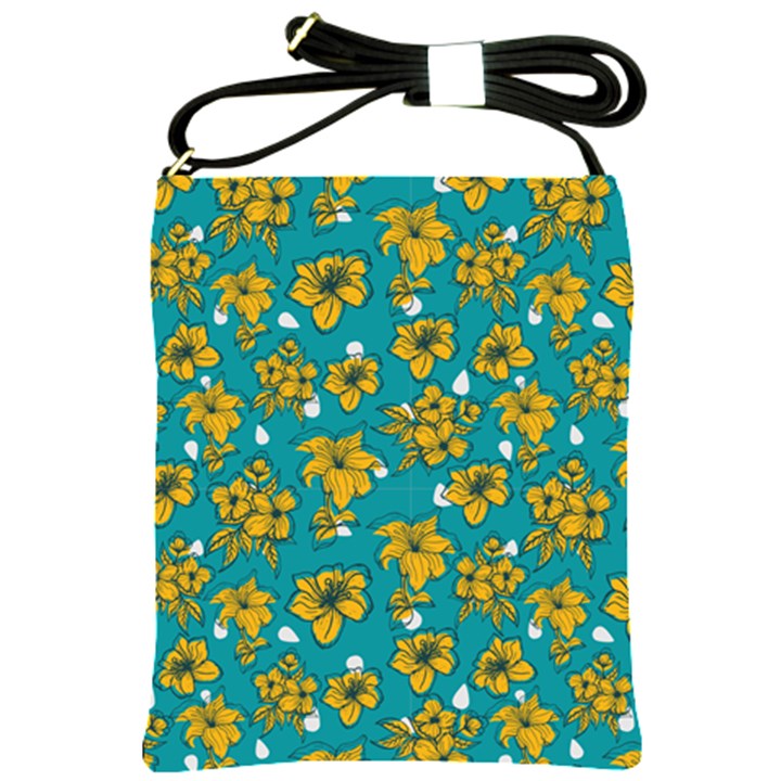 Turquoise And Yellow Floral Shoulder Sling Bag