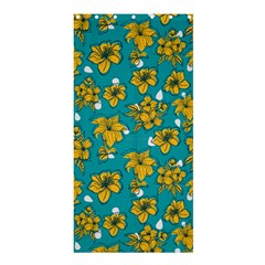 Turquoise And Yellow Floral Shower Curtain 36  X 72  (stall)  by fructosebat