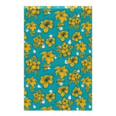 Turquoise And Yellow Floral Shower Curtain 48  X 72  (small)  by fructosebat