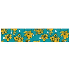 Turquoise And Yellow Floral Small Premium Plush Fleece Scarf by fructosebat