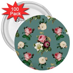 Victorian Floral 3  Buttons (100 Pack)  by fructosebat