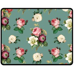 Victorian Floral One Side Fleece Blanket (medium) by fructosebat