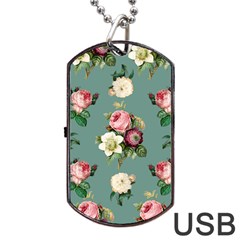 Victorian Floral Dog Tag Usb Flash (two Sides) by fructosebat