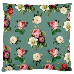 Victorian Floral Large Premium Plush Fleece Cushion Case (one Side) by fructosebat