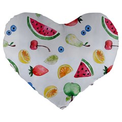 Fruit! Large 19  Premium Heart Shape Cushions by fructosebat