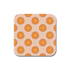 Orange Slices! Rubber Square Coaster (4 Pack) by fructosebat