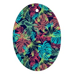 Neon Leaves Ornament (oval)