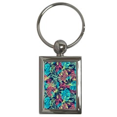 Neon Leaves Key Chain (rectangle) by fructosebat