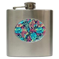 Neon Leaves Hip Flask (6 Oz) by fructosebat