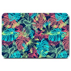 Neon Leaves Large Doormat by fructosebat