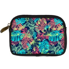 Neon Leaves Digital Camera Leather Case by fructosebat