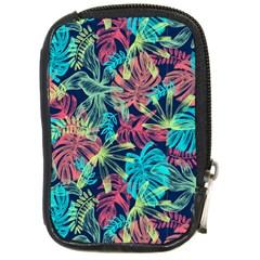 Neon Leaves Compact Camera Leather Case by fructosebat