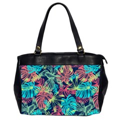 Neon Leaves Oversize Office Handbag (2 Sides) by fructosebat