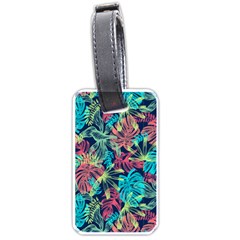 Neon Leaves Luggage Tag (one Side) by fructosebat