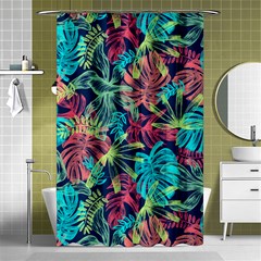 Neon Leaves Shower Curtain 48  X 72  (small)  by fructosebat