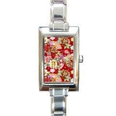 Japanese Fans Rectangle Italian Charm Watch by fructosebat