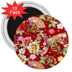 Japanese Fans 3  Magnets (10 Pack)  by fructosebat