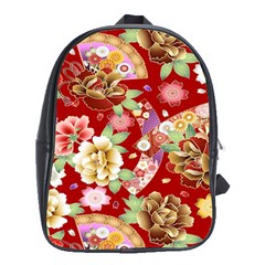 Japanese Fans School Bag (xl) by fructosebat