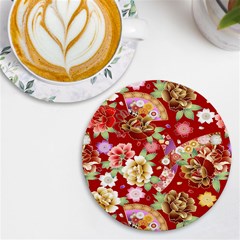 Japanese Fans Uv Print Round Tile Coaster by fructosebat