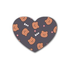 Bears! Rubber Heart Coaster (4 Pack) by fructosebat